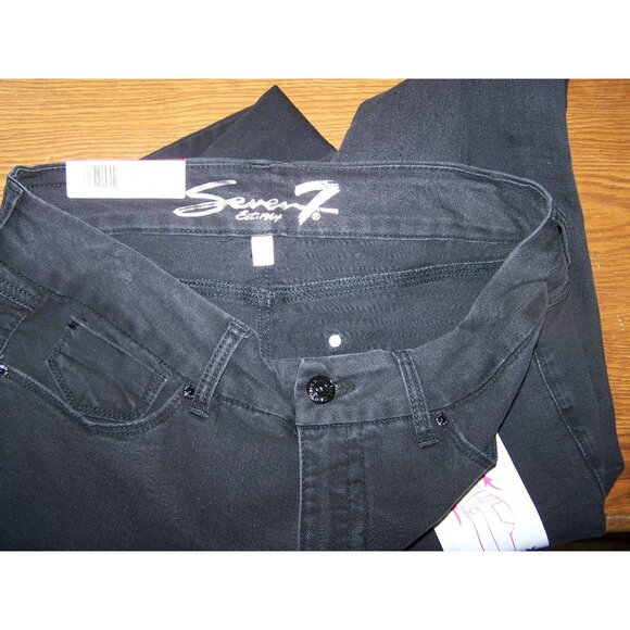 Seven 7 Jeans Black Tummy Less Skinny High Rise 14 Black NWT - Picture 4 of 10